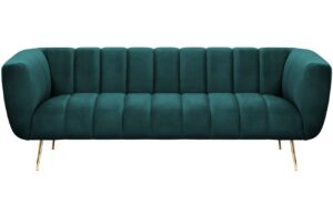 Moebel Living Smaragdově zelená sametová třímístná pohovka Nesie 225 cm