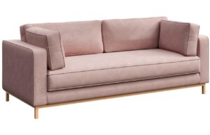 Růžová čalouněná třímístná pohovka Ame Yens Celerio 222 cm