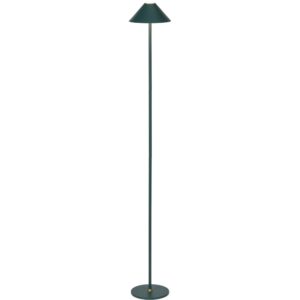 Tmavě zelená plastová nabíjecí stojací LED lampa Halo Design Hygge 134 cm