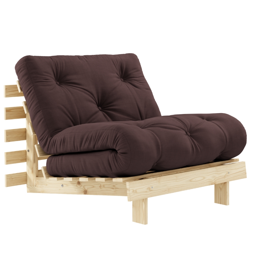 Tmavě hnědé rozkládací křeslo Karup Design Roots