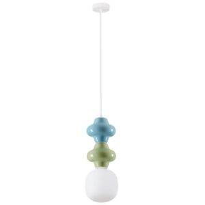 Modro-zelené závěsné světlo Nova Luce Clio 18 cm